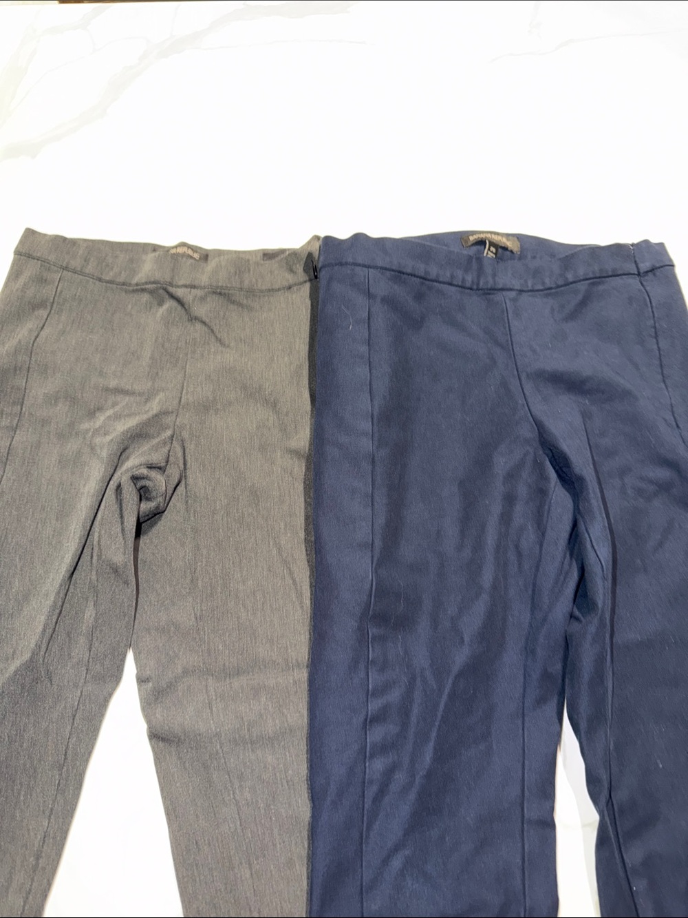 Banana Republic Gray and Navy Ponte Stretch Pants Duo